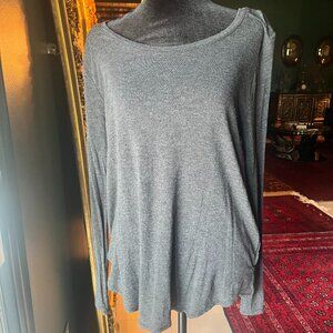 Slouchy Gray Long Sleeve Shirt Abercrombie & Fitch
